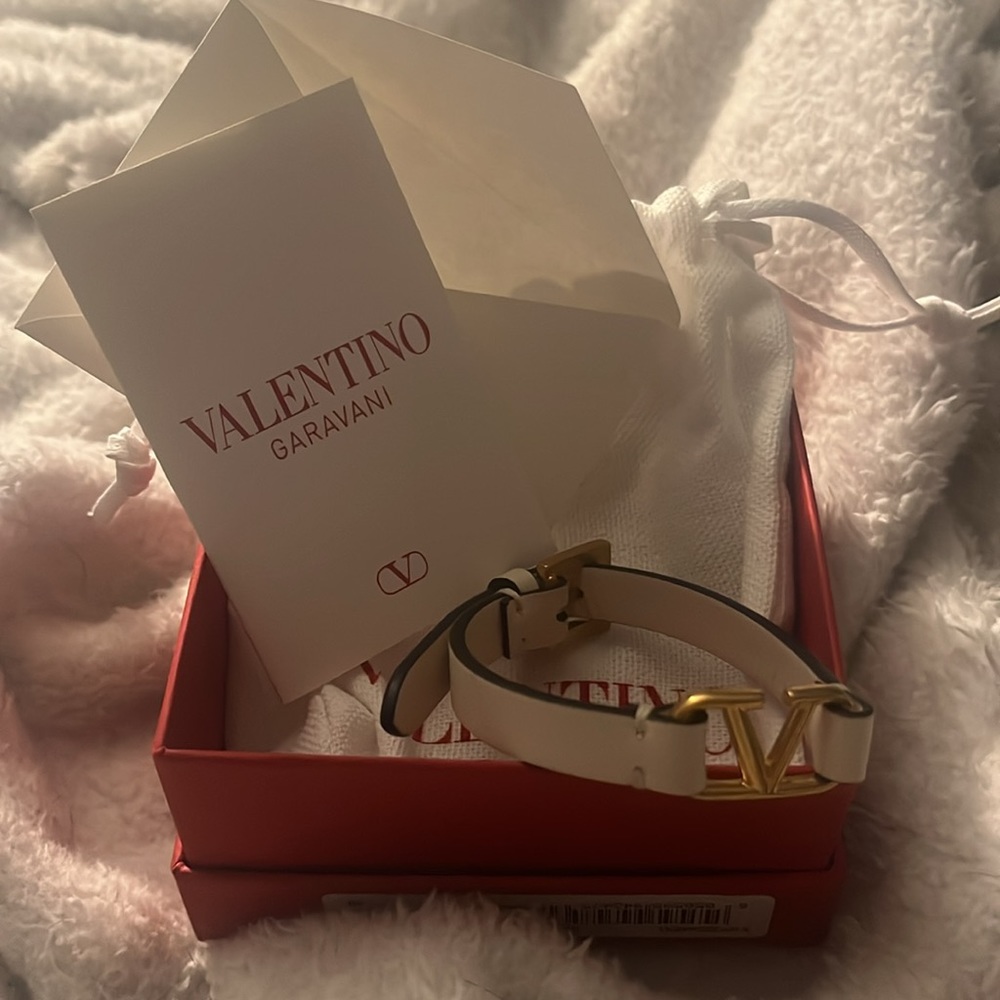 Valentino white leather bracelet